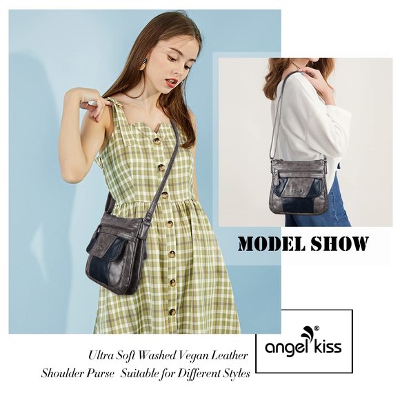 Angelkiss Small Crossbody Bag Leather Shoulder Purse Hobo :> - Picture 2 of 7